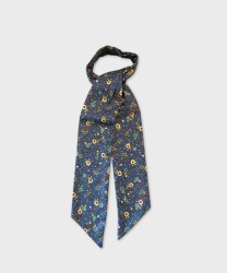 Petronius 1926 silk peau d'ange scarf tie, blue flowers