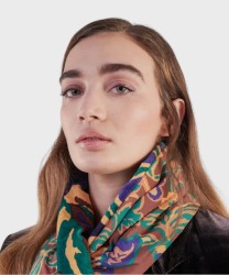 Mantero Swing double face velvet and silk collar, blue