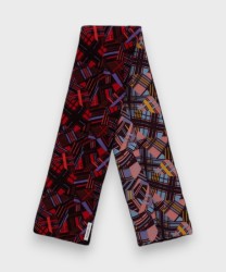 Mantero Swing collo double face velluto e seta, rosso