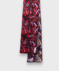 Mantero Swing double face velvet and silk neck, red
