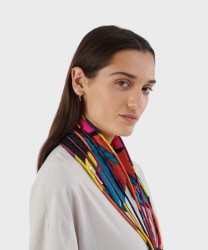 Mantero Around headband with silk cords, black pattern