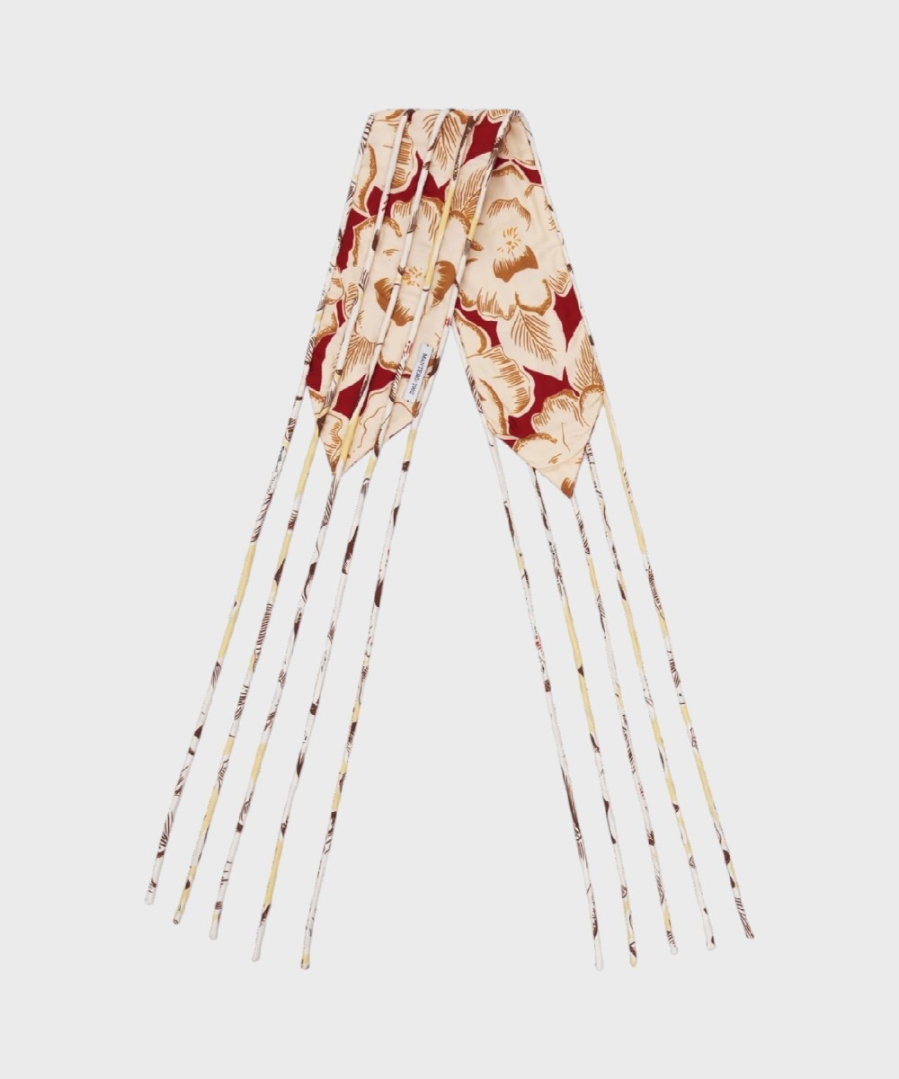 Mantero Around belt with silk cords, burgundy...