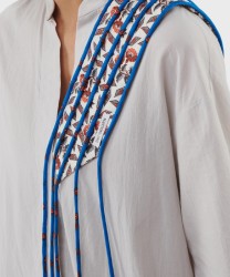 Mantero Around headband with silk cords, charm pattern