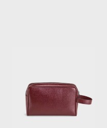 Montegrappa Signet pochette a mano in pelle saffiano bordeaux