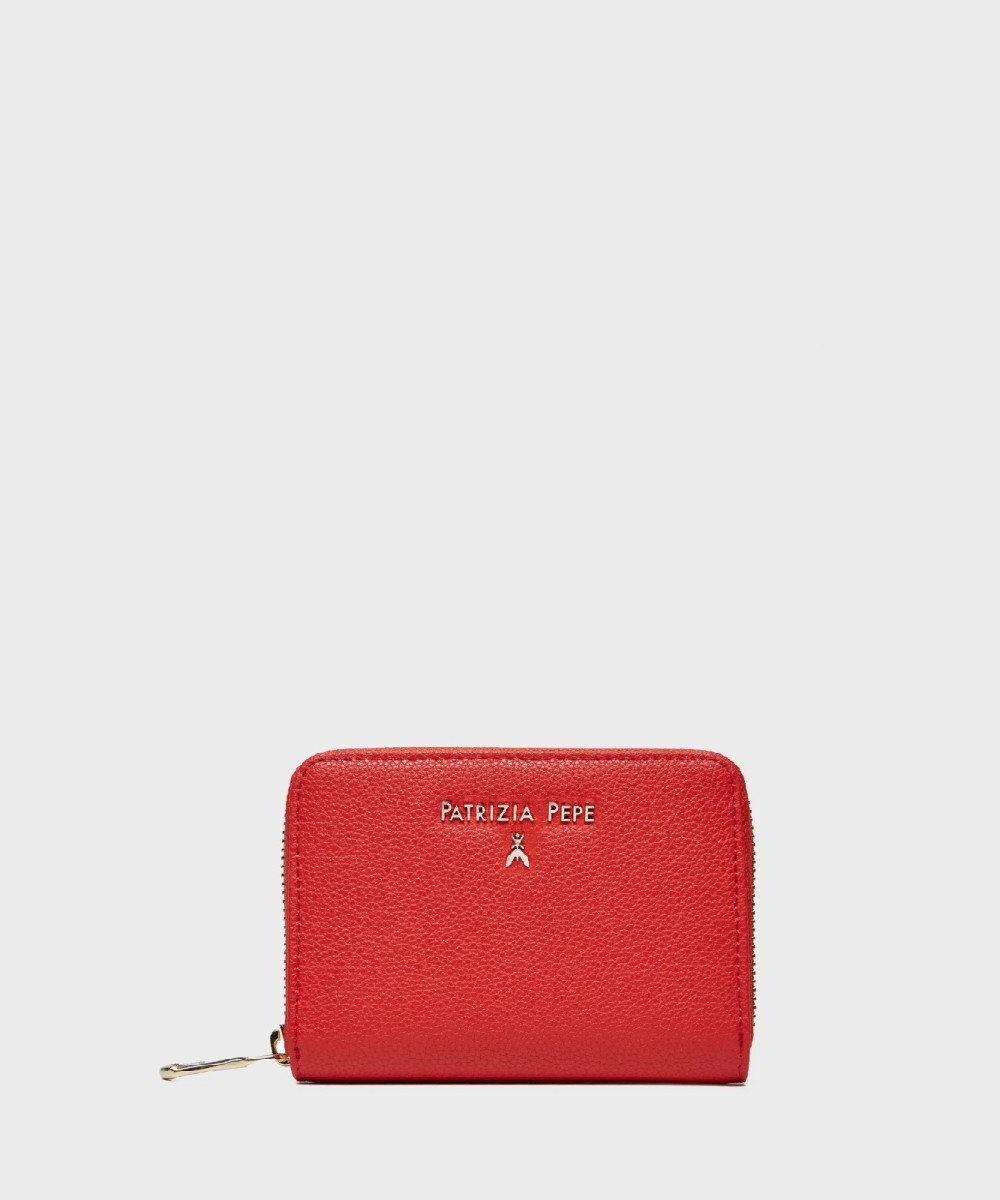 Patrizia Pepe Essential small zip wallet, glam red