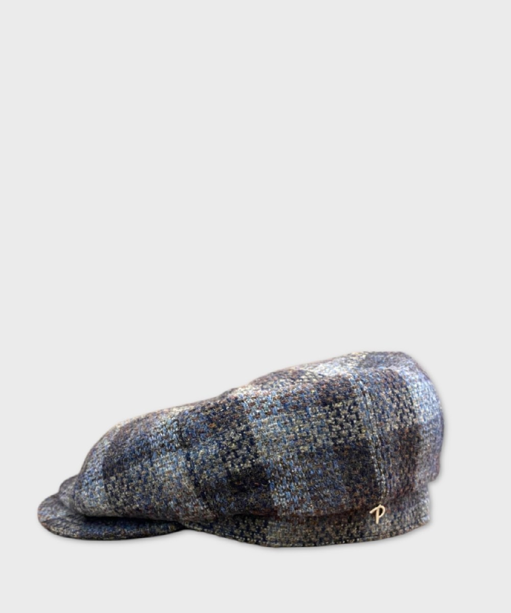 Panizza Stern 8-piece wool cap, Blue Check