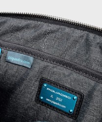 Piquadro Black Square large shoulder bag, matt black