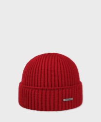 Stetson Beanie berretto in lana merino, rosso cherry
