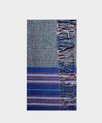 Galise acrylic stole with fringes, grey blue