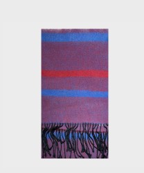 Galise double acrylic scarf with striped pattern, red