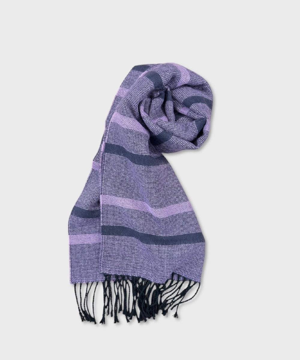 Galise double acrylic scarf with striped...