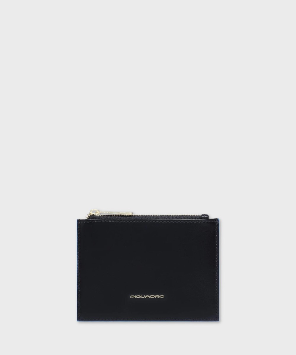 Piquadro Blue Square zip pouch 4+1 cc, black
