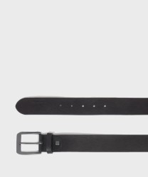 Piquadro Black Square belt with pin buckle, black