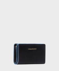 Piquadro Blue Square wallet with coin purse, black