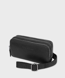 Piquadro Black Square clutch bag, 3 compartments, black