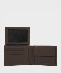 Piquadro Black Square wallet with coin purse, 7+3 cc, head