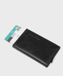 Piquadro Black Square BL compact wallet porta 6 cc banconote e