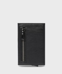 Piquadro Black Square compact wallet slim 6 cc, black