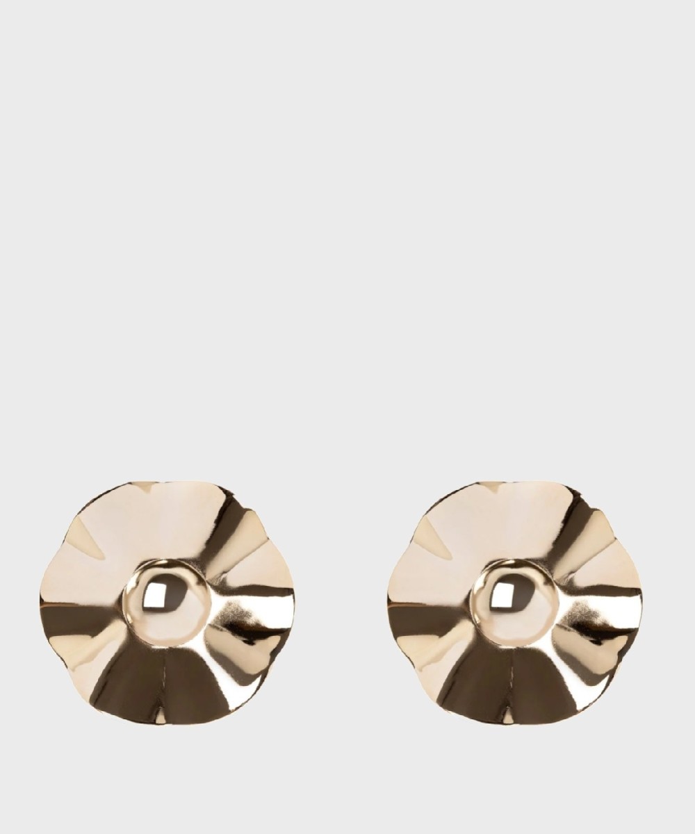 Sodini Amaranta foil flower earrings, gold