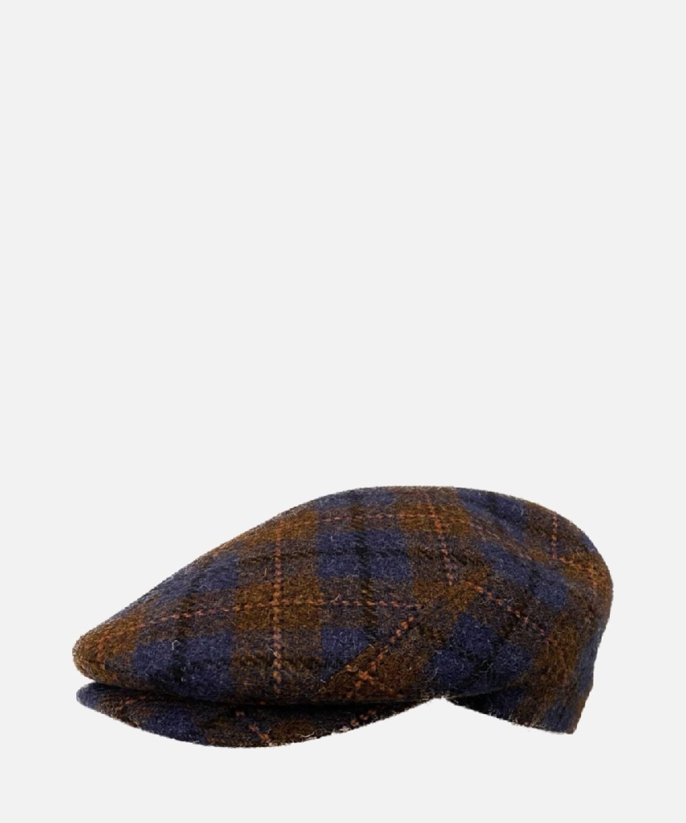 Borsalino wool cap, blue check