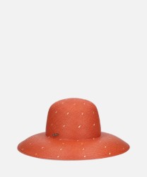Borsalino Violet cappello Panama in paglia a fantasia pois