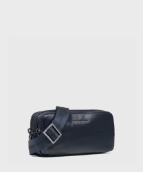 Piquadro Blue Square clutch bag, 3 compartments, blue