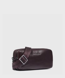 Piquadro Blue Square pochette a mano, 3 scomparti, mogano