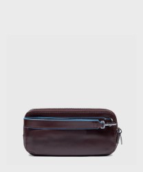 Piquadro Blue Square pochette a mano, 3 scomparti, mogano