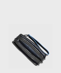 Piquadro Blue Square clutch bag, 3 compartments, black
