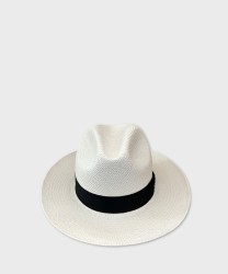 Panizza Panama hat in white straw, black band