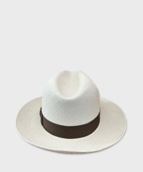 Panizza Panama hat in white straw, green band