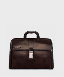 Piquadro Blue Square borsa da medico in pelle marrone mogano
