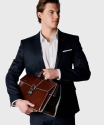 Piquadro Blue Square doctor's bag, mahogany