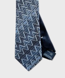 Missoni three-fold silk chevron tie, grey