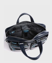 Piquadro Blue Square PC and iPad briefcase, 2 handles, front