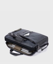 Piquadro Urban 2-compartment briefcase for 15.6" laptop, black