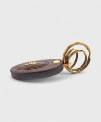 The Bridge Story 3-Ring Keychain, Brown with Gold Logo