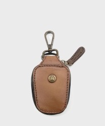 AG Spalding & Bros Moose portachiavi con zip vintage, marrone