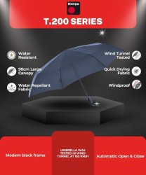 Knirps T200 duomatic umbrella, anti-tip, red