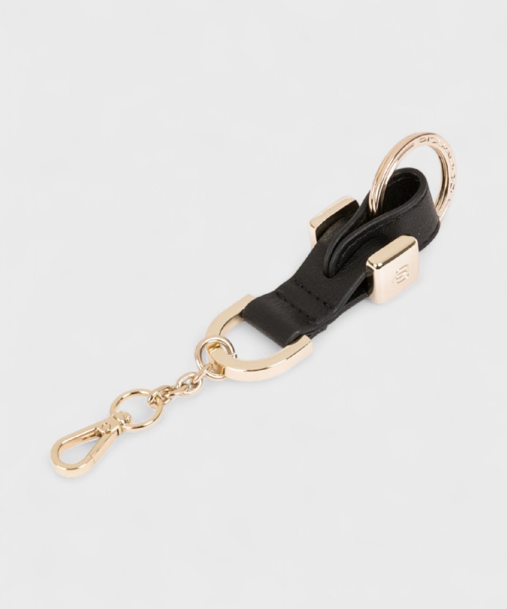 Piquadro Circle pendant key ring with snap hook...