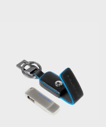 Piquadro Blue Square portachiavi con pendrive usb 256 Gb, nero
