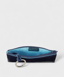 Piquadro Blue Square astuccio portachiavi con anello, blu notte