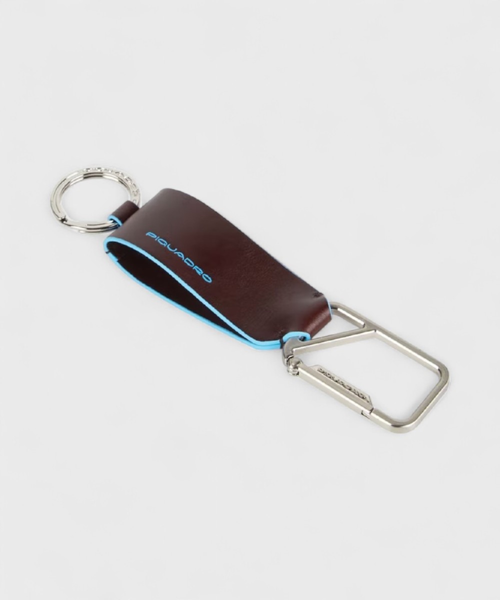 Piquadro Blue Square key ring with ring and...