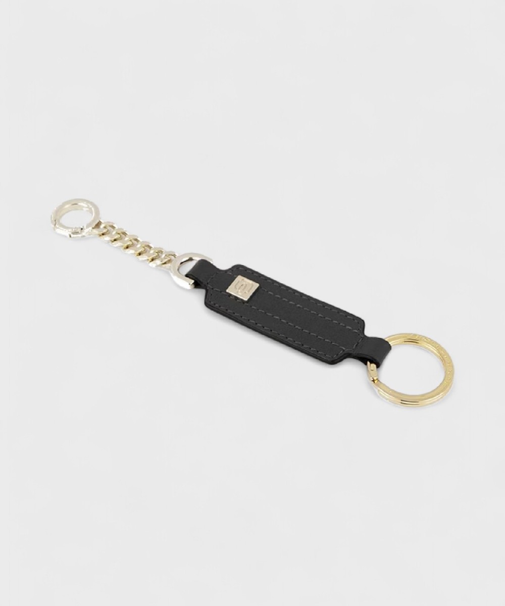 Piquadro Circle key ring with chain, black