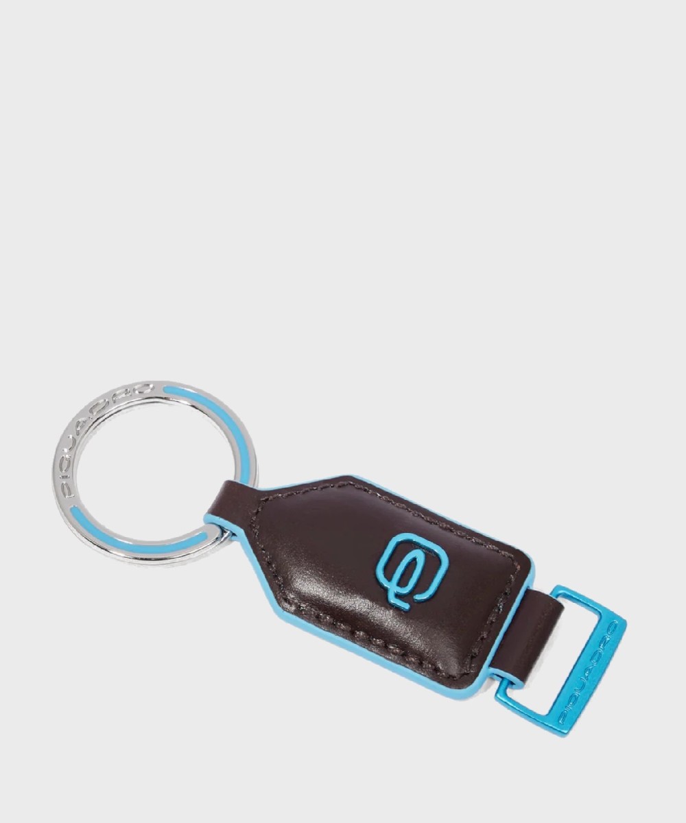 Piquadro Blue Square rectangular key ring,...
