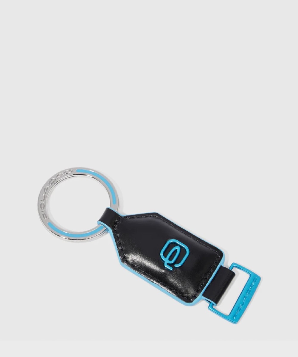 Piquadro Blue Square rectangular key ring, black