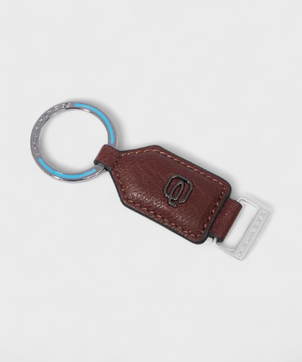 Piquadro Black Square rectangular key ring,...