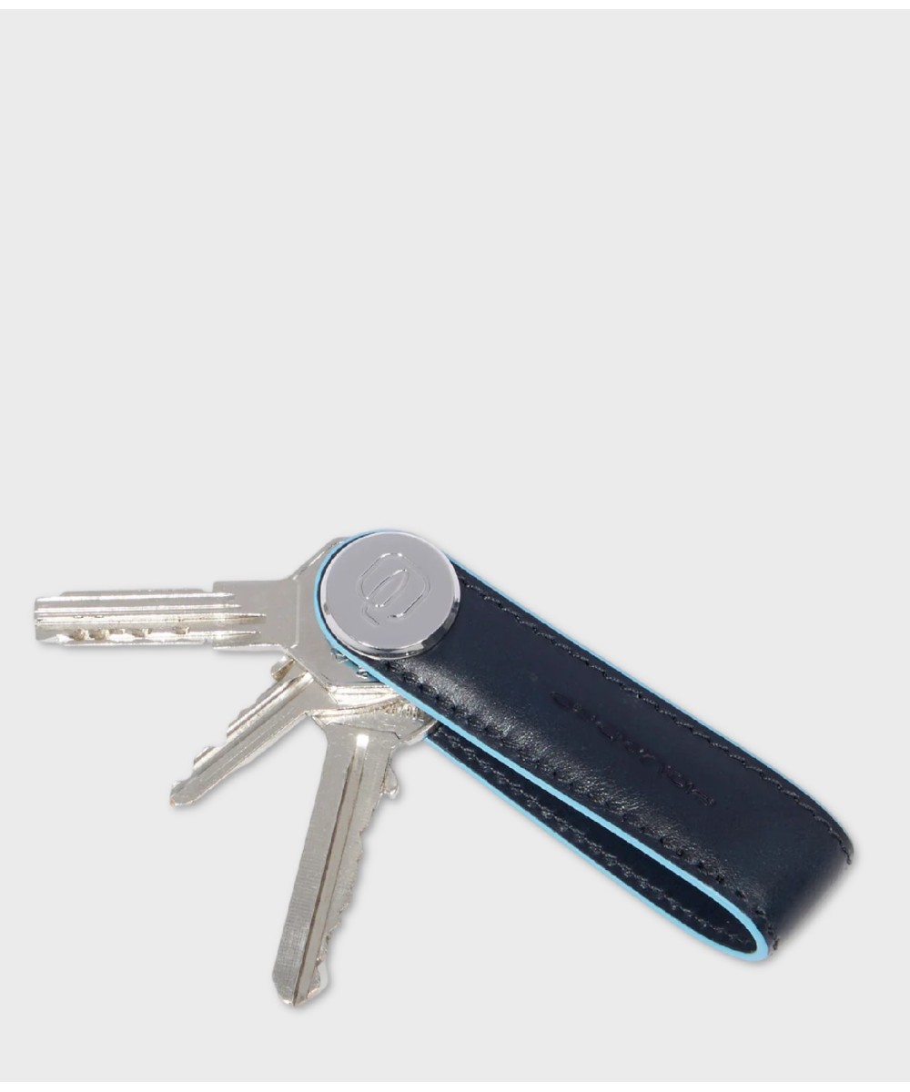 Piquadro Blue Square key ring, blue