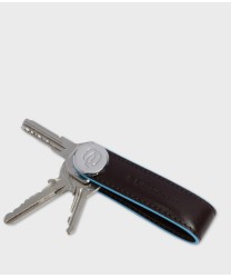 Piquadro Blue Square key ring, mahogany