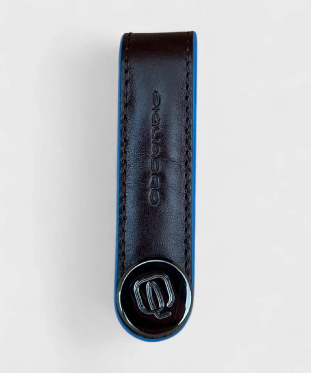 Piquadro Blue Square key ring, mahogany